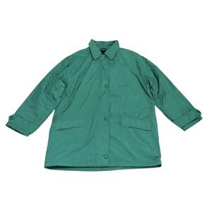 Eddie Bauer Womens Field Jacket Polartec Fleece Lined Chore Barn Green Large